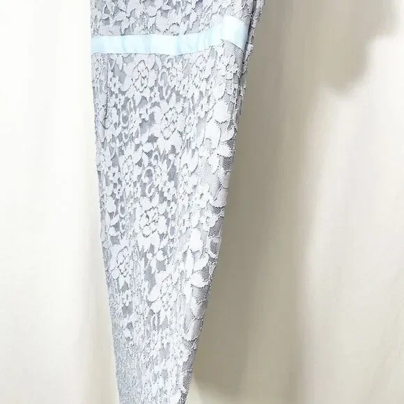 ASOS Maternity Exclusive Lace Bodycon Dress With Ribbon Detail Blue size 8 - Picture 3 of 10